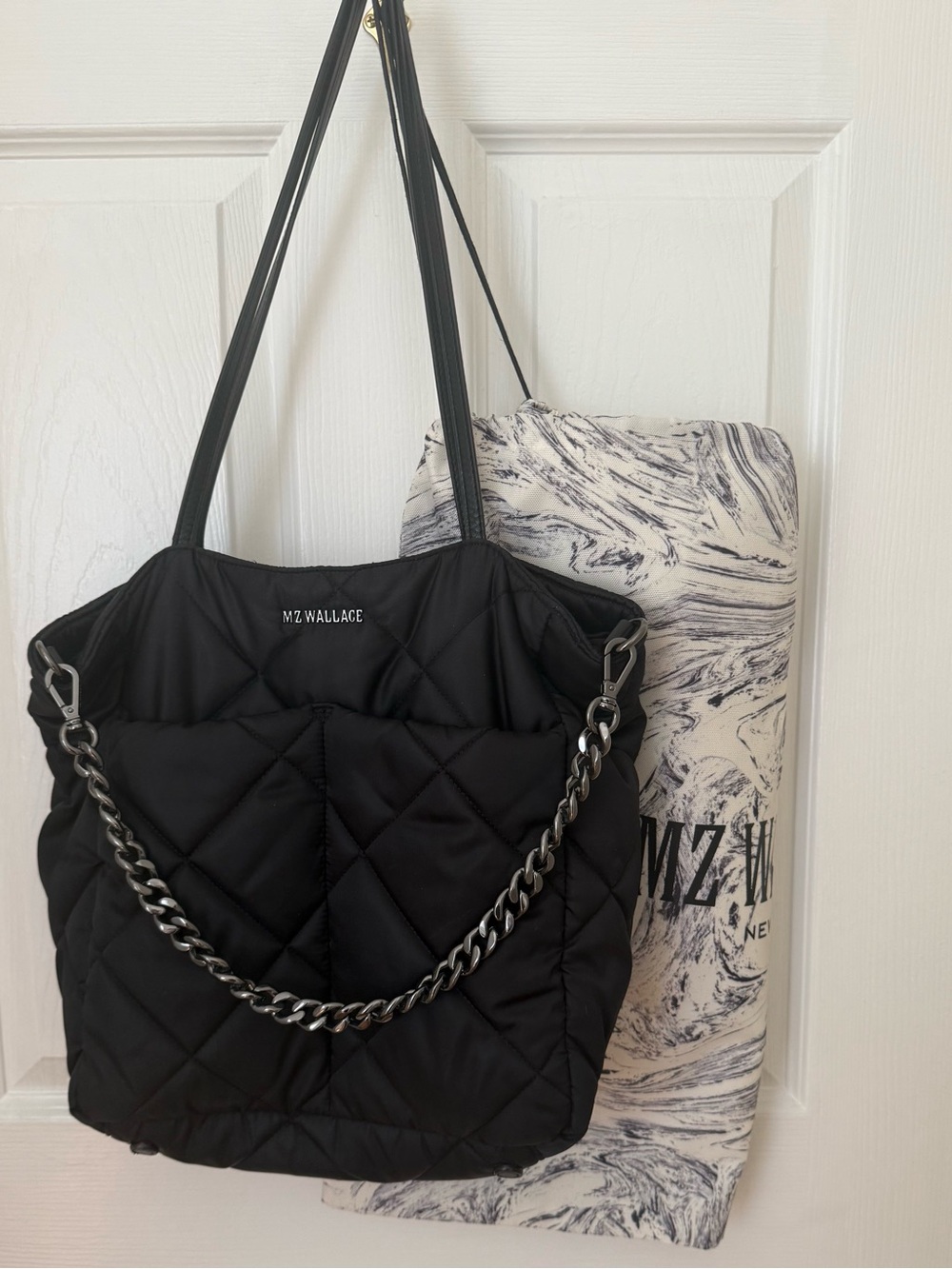MZ Wallace Crosby Tote with Gunmetal Chain Strap